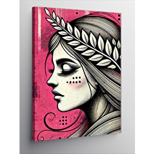 Kanvas Tablo Zarif Kadın Ve Defne Taçlı Portre 100x140 cm