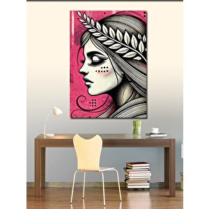 Kanvas Tablo Zarif Kadın Ve Defne Taçlı Portre 100x140 cm