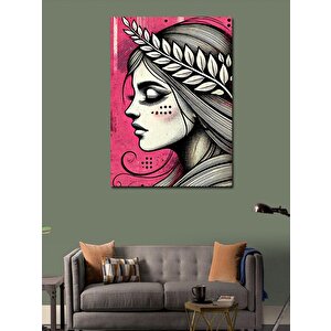 Kanvas Tablo Zarif Kadın Ve Defne Taçlı Portre 100x140 cm