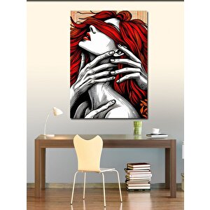 Kanvas Tablo Kırmızı Saçlı Kadın Figürü 70x100 cm
