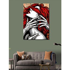 Kanvas Tablo Kırmızı Saçlı Kadın Figürü 70x100 cm