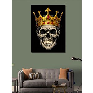 Kanvas Tablo Kafatası Ve Kral Tacı 100x140 cm