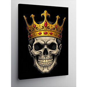 Kanvas Tablo Kafatası Ve Kral Tacı 50x70 cm