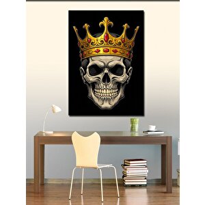 Kanvas Tablo Kafatası Ve Kral Tacı 50x70 cm