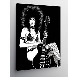 Kanvas Tablo Rock Star Kadın 50x70 cm
