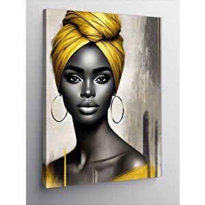 Kanvas Tablo Afrikalı Kadın Portresi 100x140 cm