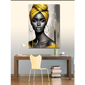 Kanvas Tablo Afrikalı Kadın Portresi 100x140 cm