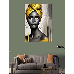 Kanvas Tablo Afrikalı Kadın Portresi 100x140 cm