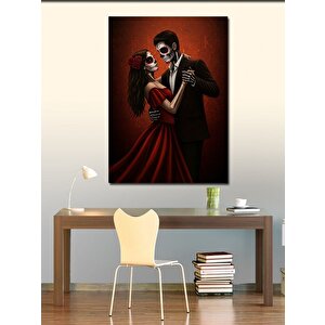 Kanvas Tablo Şeker Kafatası İle Dans Eden Çift 70x100 cm