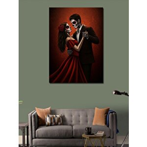 Kanvas Tablo Şeker Kafatası İle Dans Eden Çift 70x100 cm