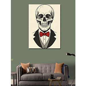 Kanvas Tablo Takım Elbiseli Kafatası 100x140 cm