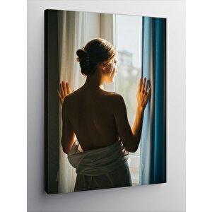 Kanvas Tablo Pencere Önünde Kadın 70x100 cm