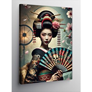 Kanvas Tablo Geleneksel Japon Kadın Portresi 100x140 cm