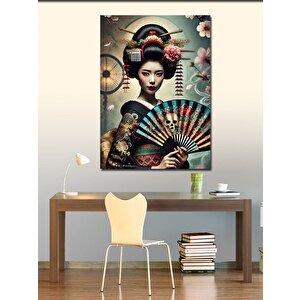Kanvas Tablo Geleneksel Japon Kadın Portresi 100x140 cm