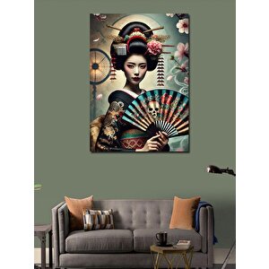 Kanvas Tablo Geleneksel Japon Kadın Portresi 100x140 cm