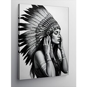 Kanvas Tablo Kızılderili Kadın Profili 100x140 cm