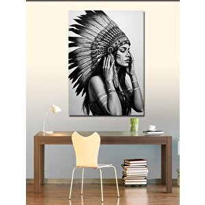 Kanvas Tablo Kızılderili Kadın Profili 100x140 cm