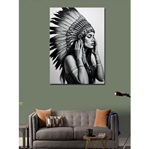 Kanvas Tablo Kızılderili Kadın Profili 100x140 cm