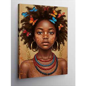 Kanvas Tablo Afrika Tarzı Genç Kadın 100x140 cm