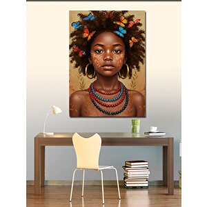 Kanvas Tablo Afrika Tarzı Genç Kadın 100x140 cm