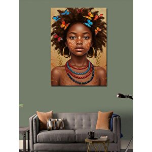 Kanvas Tablo Afrika Tarzı Genç Kadın 100x140 cm