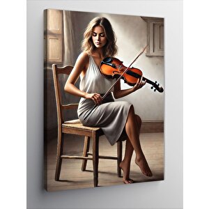 Kanvas Tablo Keman Çalan Kadın 70x100 cm