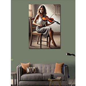 Kanvas Tablo Keman Çalan Kadın 70x100 cm