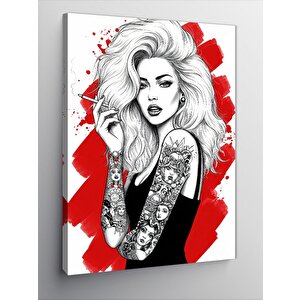 Kanvas Tablo Tasarımcı Kadın Portresi 100x140 cm