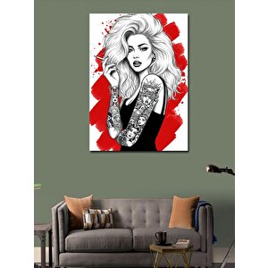 Kanvas Tablo Tasarımcı Kadın Portresi 100x140 cm
