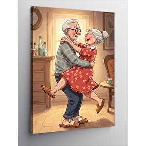 Kanvas Tablo Dans Eden Çift Ve Sevgi 100x140 cm