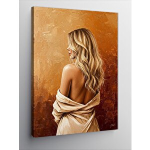 Kanvas Tablo Altın Tonlarda Kadın 100x140 cm