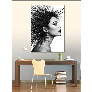 Kanvas Tablo Rüzgarlı Kadın Portresi 100x140 cm