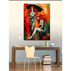 Kanvas Tablo Yağmur Ve Kadınlar 70x100 cm
