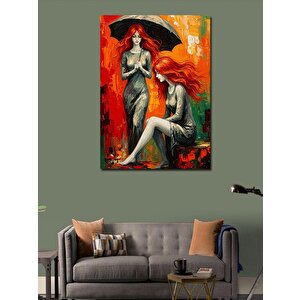 Kanvas Tablo Yağmur Ve Kadınlar 70x100 cm