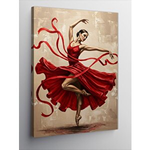 Kanvas Tablo Kırmızı Elbiseli Dansçı 70x100 cm