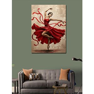 Kanvas Tablo Kırmızı Elbiseli Dansçı 70x100 cm