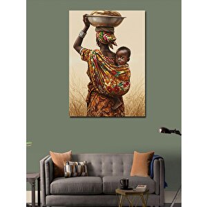 Kanvas Tablo Bebek Taşıyan Afrikalı Kadın 70x100 cm