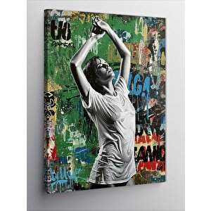 Kanvas Tablo Duvar Grafitisi Ve Dansçı 100x140 cm