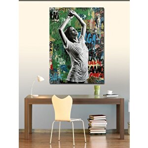 Kanvas Tablo Duvar Grafitisi Ve Dansçı 100x140 cm