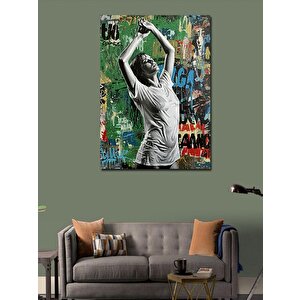 Kanvas Tablo Duvar Grafitisi Ve Dansçı 100x140 cm