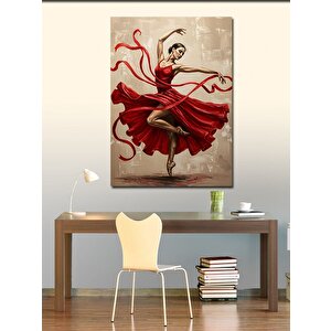 Kanvas Tablo Kırmızı Elbiseli Dansçı 100x140 cm