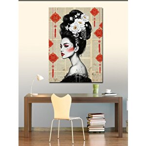 Kanvas Tablo Japon Kadın Portresi 100x140 cm