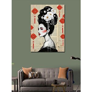 Kanvas Tablo Japon Kadın Portresi 100x140 cm