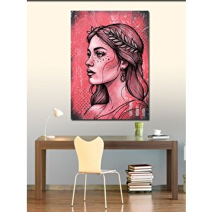 Kanvas Tablo Çizgisel Kadın Portresi 70x100 cm