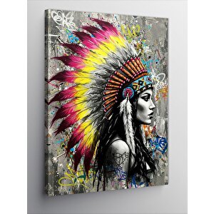 Kanvas Tablo Geleneksel Kızılderili Kadın 70x100 cm