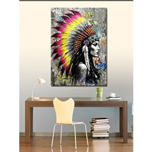 Kanvas Tablo Geleneksel Kızılderili Kadın 70x100 cm