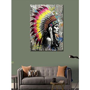 Kanvas Tablo Geleneksel Kızılderili Kadın 70x100 cm
