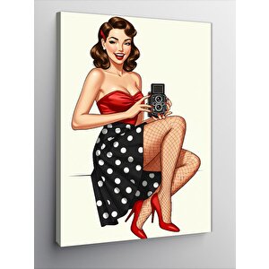 Kanvas Tablo Eski Fotoğrafçı Kadın 100x140 cm