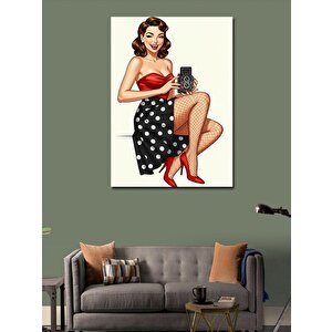 Kanvas Tablo Eski Fotoğrafçı Kadın 100x140 cm