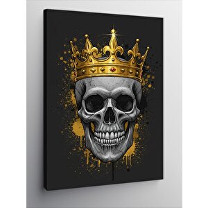 Kanvas Tablo Taçlı Kafatası Figürü 100x140 cm